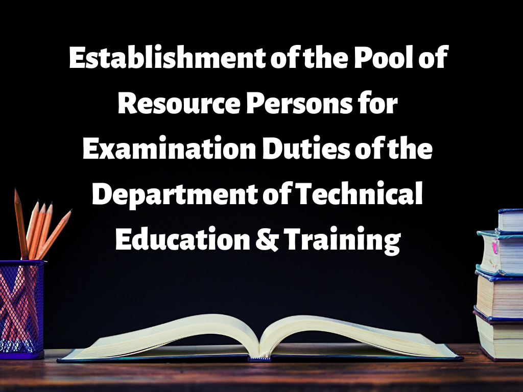 Establishment of the Pool of Resource Persons for Examination Duties of DTET